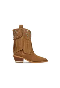 Cizme de cowboy dama V250122 - Piele naturala - Maro