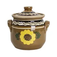 Oala din Lut, cu Capac, Diametru 18 cm, 4 l, Multicolor