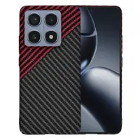 Husa pentru Xiaomi 14T Pro, Techsuit, Carbonite FiberShell, Neagra Rosie