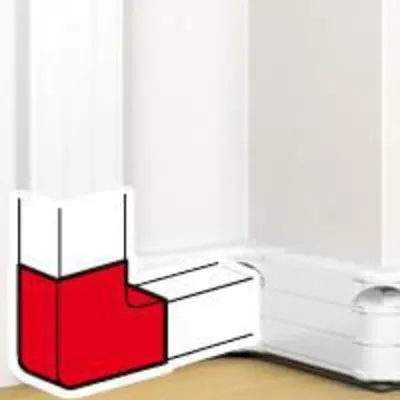 Unghi plan pentru canal de cablu antibacterian 50x80