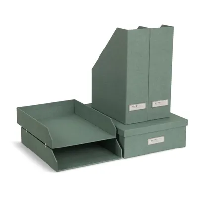 Organizatoare verzi pentru documente 5 buc. din carton Holger Canvas Paper Laminate – Bigso