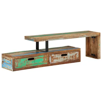 vidaXL Comodă TV (118-200) x 30 x 40 cm, lemn masiv recuperat