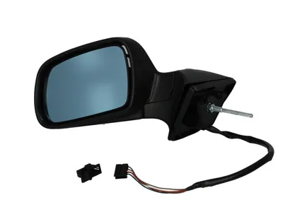 Oglinda stanga potrivit PEUGEOT 407 2004-2010 - electrica incalzita, albastra, grunduita