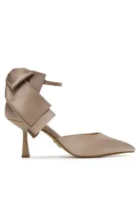 Pantofi dama - stiletto - bej - textil