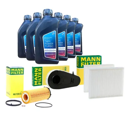 Pachet Revizie Ulei BMW + Filtre Mann pentru BMW Seria 5 535dX F10, F11; Seria 7 740d, 740dX F01 - tip motor N57S