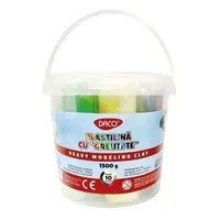 Plastilina 1500 gr, 10 culori clasice, in cutie din plastic