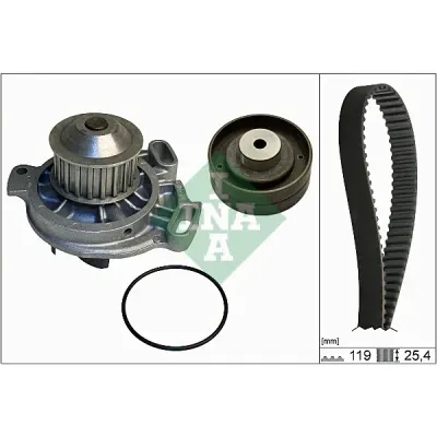 Set pompa apa+curea dintata INA 530 0152 30