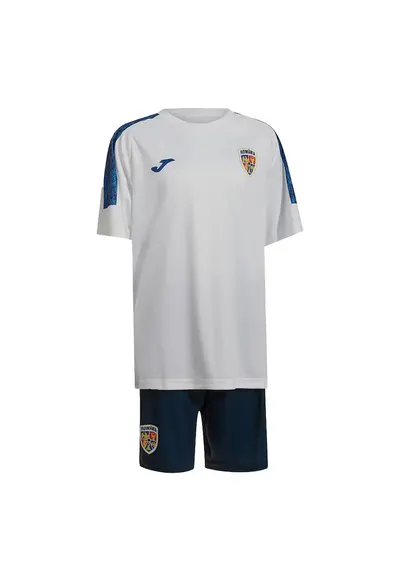 Set echipament fotbal copii FRF Nationala Romaniei - Alb / Bleumarin - Alb/Bleumarin