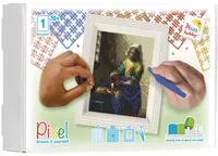 Mozaic cu ramă Pixelhobby – „Cănuța de lapte” de Vermeer, set cu pixeli Classic