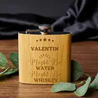 Plosca BAMBOO STYLE personalizata cu nume