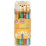 Set 24 creioane colorate + ascutitoare - Teddy Friends