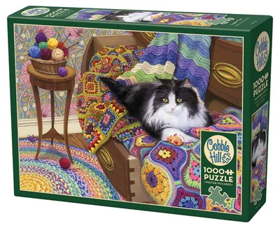 Puzzle Cobble Hill din 1000 de piese - Confortul pisicii