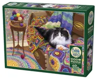 Puzzle Cobble Hill din 1000 de piese - Confortul pisicii