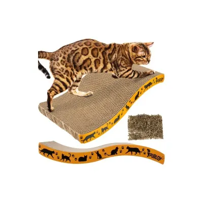 Dispozitiv de zgariat pentru pisici, carton, reutilizabil, 22,5x43x4cm, maro