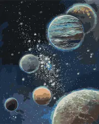 Set de pictură pe numere Ideyka - Spațiu necunoscut, 40 x 50 cm