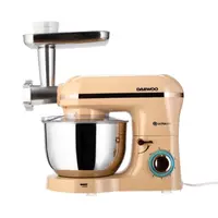 Mixer cu bol Daewoo DHM200MGC, 2000 W, 5.5 l, accesoriu masina de tocat, tocare 1.2 kg/min, 3 discuri de taiere, tel, carlig framantare, palete amestecare, Crem