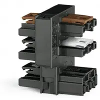 Distribution connector for switches; Single-pole and throttle two-way circuit; 3-pole; Cod. A/S; 1 input; 5 outputs; black