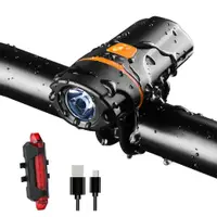 Far orange si stop 5 leduri, reincarcabile USB, 6 moduri de luminare