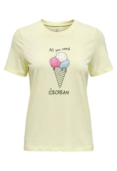 Tricou dama 15349901 - Bumbac organic - Galben - Galben
