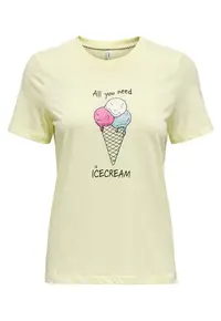 Tricou dama 15349901 - Bumbac organic - Galben - Galben