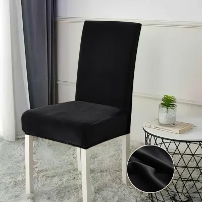 Set 6 huse PREMIUM universale pentru scaun, CATIFEA Negru