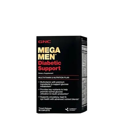GNC Mega Men Diabetic Support, Multivitamine Pentru Barbati Diabetici | 90 tb