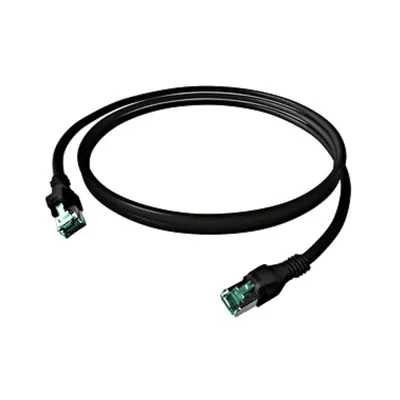 Patchcablu Cat.6a push pull ecranat RJ45 negru ,LS0H, 3m