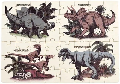 Puzzle pentru copii Rex London - Pământ preistoric, 48 de piese