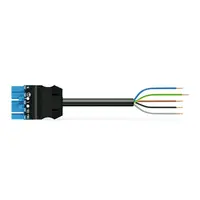 pre-assembled connecting cable; B2ca; Plug/open-ended; 5-pole; Cod. I; H05Z1Z1-F 5G 2.5 mm²; 8 m; 2,50 mm²; blue