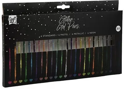 Set de pixuri cu gel și sclipici Craft ID - 24 buc
