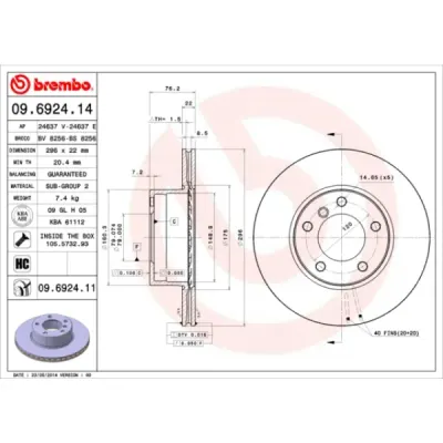 Disc frana BREMBO 09.6924.11