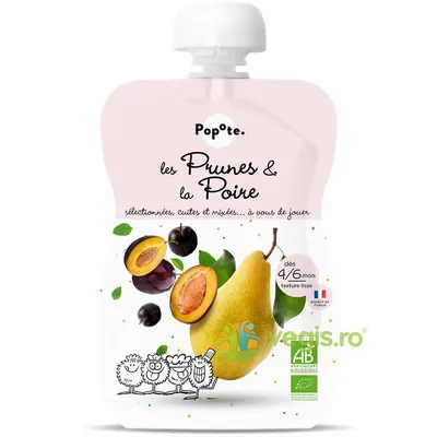 Piure cu 73% Pere si 27% Prune +4/6 Luni Ecologic/Bio 120g