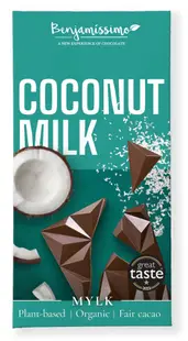 Ciocolată vegană organică, lapte de cocos, 60 g, Benjamissimo