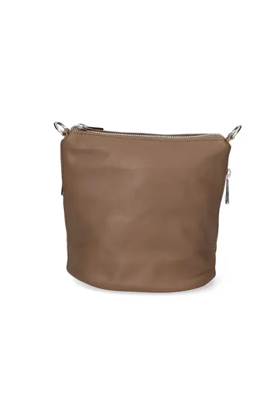 Geanta crossbody de piele - Maro taupe