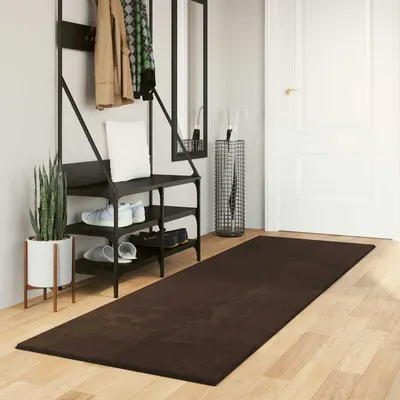 vidaXL Covor moale cu pile medie și spălabil HUARTE Maro 250 x 80 cm