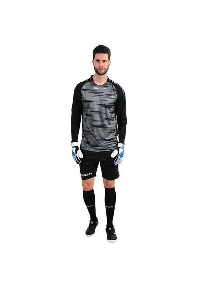 Echipament barbati fotbal - scurt - poliester - Negru/Gri