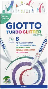 Pixuri cu pâslă Giotto Turbo Pastel - Cu efect de brocart, 8 culori