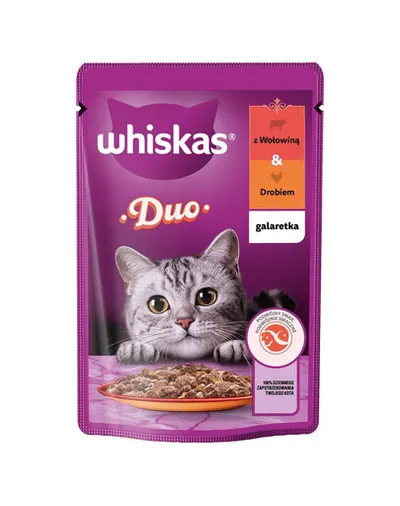 WHISKAS Adult plic 85 g vita si pasare in gelatina, hrana pisica adulta