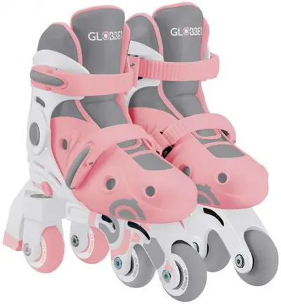 Patine cu rotile pentru copii 2 in 1 Globber - Learning Inline Skates, dimensiuni 26-29, roz