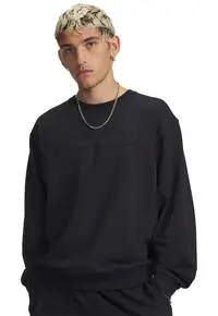 Bluza de trening cu decolteu la baza gatului si detaliu cu monograma brodata - Negru