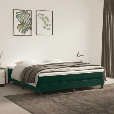 vidaXL Cadru de pat cu arcuri, verde închis, 180x200 cm, catifea
