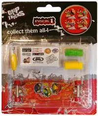 Jucarie pentru degete Grip&Trick - Long Board, rosie cu emoticon