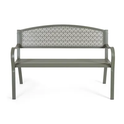 Bancă de grădină kaki din metal Lizette – Bizzotto