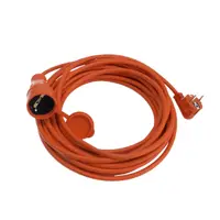 Prelungitor cu fisa si priza IP44 30 m pentru exterior cu capac de protectie sectiune cablu 3x1.5 mm² portocaliu