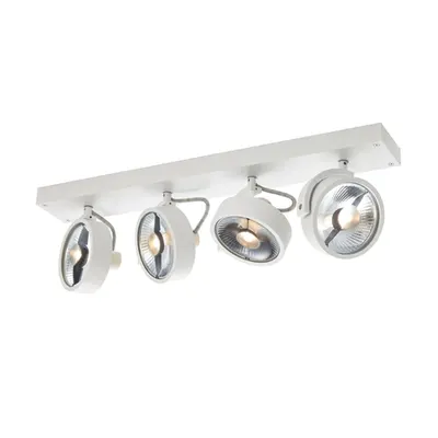Corp iluminat TAVAN, Luminita Kalu GU10 perete, perete alb interior Montat pe suprafata sI Plafon lumina, quad, QPAR111 alb 4x75W