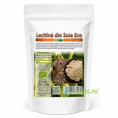 Lecitina de Soia Pulbere Ecologica/Bio 200g