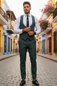 Compleu barbati Vesta + Pantaloni verde B5517 32-5