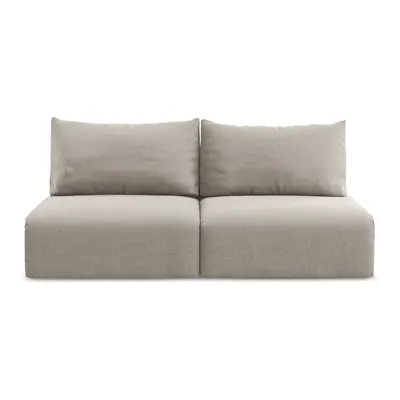 Canapea taupe extensibilă/cu spațiu de depozitare cu tapițerie din catifea 216 cm Kalena – Makamii