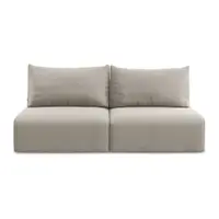 Canapea taupe extensibilă/cu spațiu de depozitare cu tapițerie din catifea 216 cm Kalena – Makamii