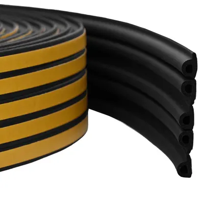 vidaXL Banda adeziva pentru feronerie Negru 9 x 6 mm 50 m Spumă EPDM